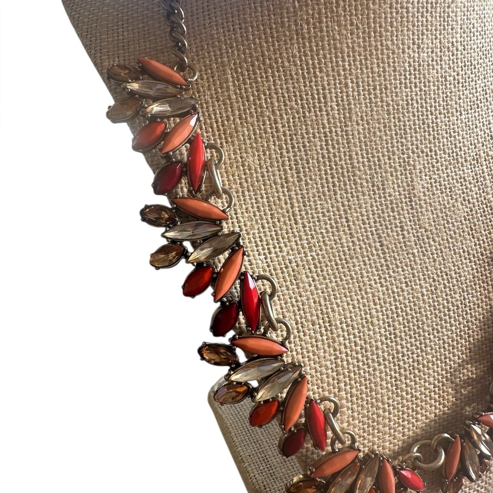 LOFT Autumn Colored Rhinestone Chunky Necklace - Picture 2 of 8